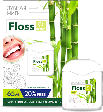Зубная нить L'Angelica Floss Pro мятная свежесть (65м)
