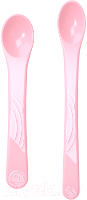 Набор столовых ложек для кормления Twistshake Feeding Spoon / 78189 (2шт, пастельный розовый)