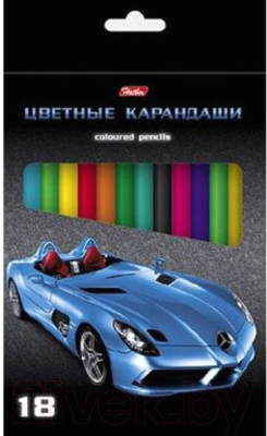 

Набор цветных карандашей Hatber, Ассорти, Машинки / Кс18 04