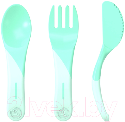 Набор столовых приборов для кормления Twistshake Learn Cutlery / 78201 (пастельный зеленый)