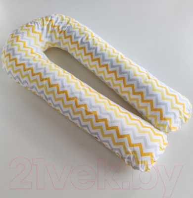 Подушка для беременных Martoo Mommy-U с наволочкой / MOM-U-YGZ (желтый/серый, зигзаг/горох)
