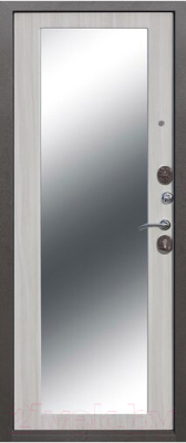 Входная дверь Гарда Троя серебро Maxi Белый ясень (86х205, правая)