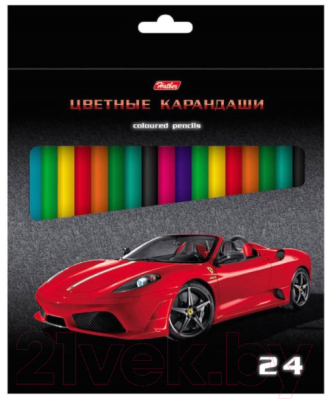 

Набор цветных карандашей Hatber, Ассорти, Машинки / Кс24_04