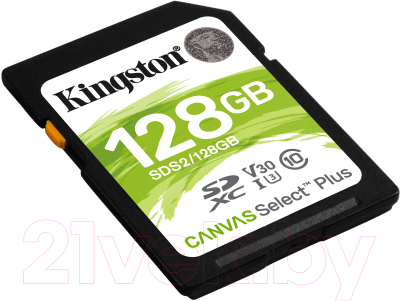 Карта памяти Kingston Canvas Select Plus SDXC (Class10) 128GB (SDS2/128GB)