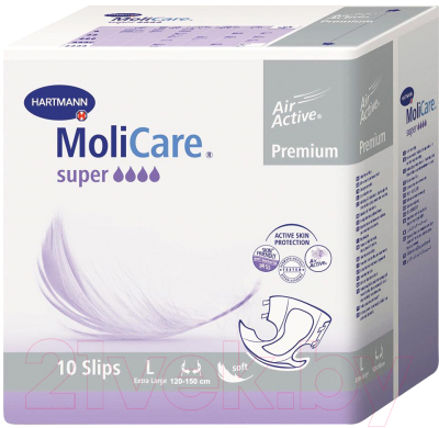 Подгузники для взрослых MoliCare Premium Super Soft (L, 10шт)