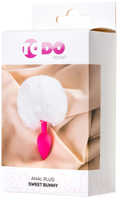 Пробка интимная ToyFa ToDo Sweet Bunny / 357015 (белый/розовый)