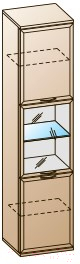 Шкаф-пенал с витриной Лером Карина ШК-1050-СЯ (снежный ясень)