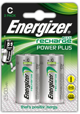 

Комплект аккумуляторов Energizer, Rech Power Plus C 2500 (R14) BL-2 / 635674