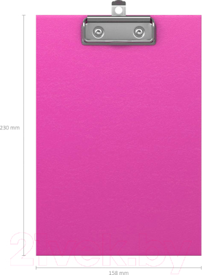 Планшет с зажимом Erich Krause Neon / 49443 (розовый)