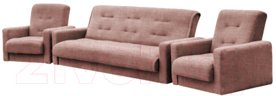 Комплект мягкой мебели Экомебель Лондон-2 рогожка 187x120 (коричневый)