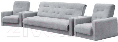 Комплект мягкой мебели Экомебель Лондон-2 рогожка 187x120 (серый)