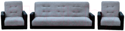Комплект мягкой мебели Экомебель Лондон рогожка 187x120 (серый)