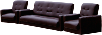 Комплект мягкой мебели Экомебель Аккорд экокожа 187x120 (коричневый) - 