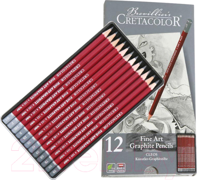 Набор простых карандашей Cretacolor Cleos 9B-2H (12шт)