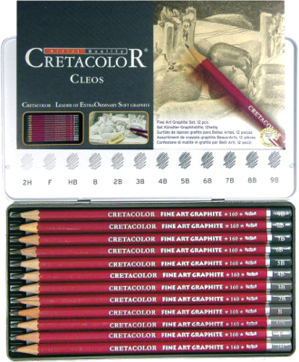 Набор простых карандашей Cretacolor Cleos 9B-2H (12шт)