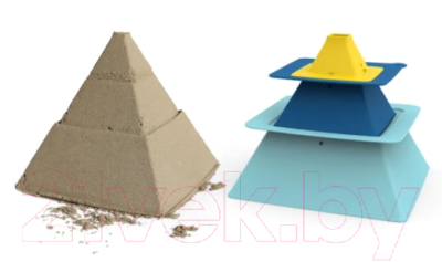 Набор формочек для песочницы Quut Pira для пирамид из песка и снега / 170761 (голубой/синий/желтый)