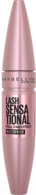 Тушь для ресниц Maybelline New York Lash Sensational Waterproof Веерный объем черный