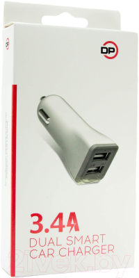 Зарядное устройство автомобильное Digitalpart CC-231 3.4A с кабелем Lightning (белый)