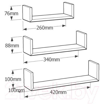 Комплект полок Domax FUS 1 / 67112 (серый)