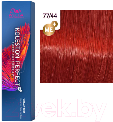Крем-краска для волос Wella Professionals Koleston Perfect ME+ 77/44 вулканический красный