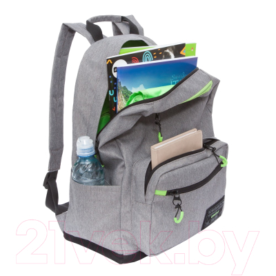 Школьный рюкзак Grizzly RQ-008-3 (серый)
