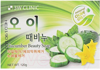 Мыло твердое 3W Clinic Cucumber Beauty Soap (120г)