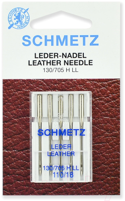Набор игл для швейной машины Schmetz 130/705Н кожа №110 (5шт)