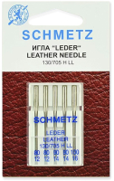 Набор игл для швейной машины Schmetz 130/705Н кожа №80-100 (5шт) - 