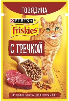 Влажный корм для кошек Friskies Говядина с гречкой (75г)