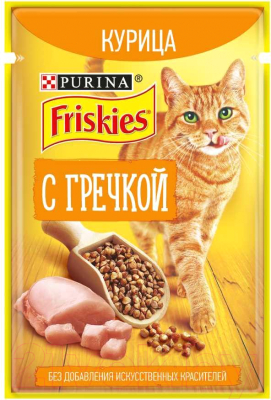 Влажный корм для кошек Friskies Курица с гречкой (75г)