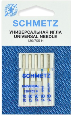 

Иглы для швейной машины Schmetz, 130/705Н универсальные №70-90