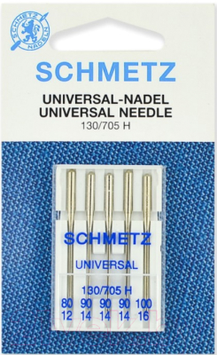 

Иглы для швейной машины Schmetz, 130/705Н универсальные №80-100