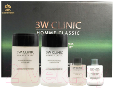 Набор косметики для лица 3W Clinic Clinic Homme Classic Moisturizing Freshnes тоник + лосьон (150мл+30мл+150мл+30мл)
