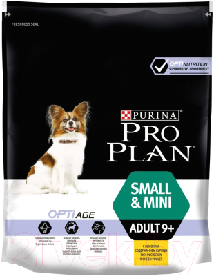 Сухой корм для собак Pro Plan Adult Small & Mini Opti Age с курицей и рисом (700г)