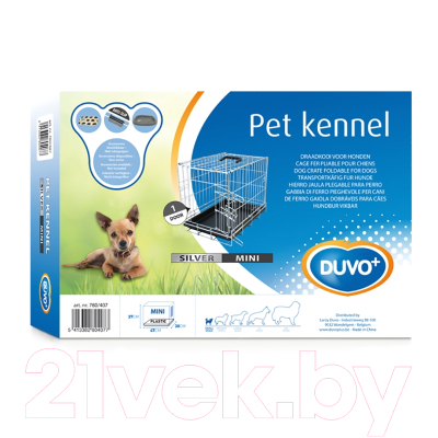 Клетка для животных Duvo Plus Pet Kennel Mini 780/407/DV (серебристый)
