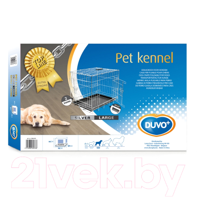 Клетка для животных Duvo Plus Pet Kennel Large 780/472/DV (серебристый)