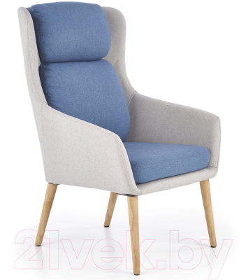 Кресло мягкое Halmar Purio (светло-серый/синий)