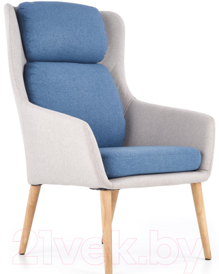 Кресло мягкое Halmar Purio (светло-серый/синий)