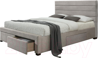 Двуспальная кровать Halmar Kayleon 160x200 (бежевый)