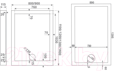 Душевой поддон Good Door Олимпик 130x80