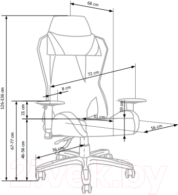 Изображение товара Кресло геймерское Halmar Domen (черный/красный)