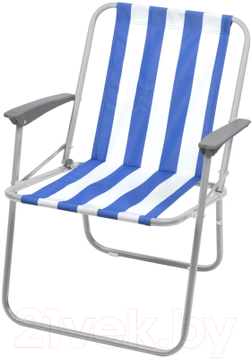 Кресло складное Ника КС4 (синий/белый)
