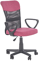Кресло офисное Halmar Timmy (розовый/черный) - 