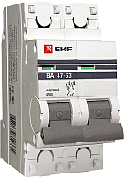 Выключатель автоматический EKF ВА 47-63 2P 63А (C) 4.5kA PROxima / mcb4763-2-63C-pro - 