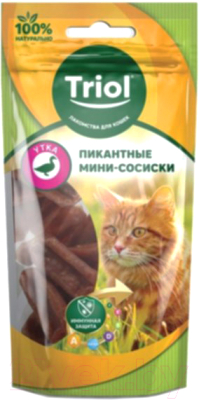 Лакомство для кошек Triol Пикантные мини-сосиски из утки / 20171005 (50г)