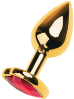 Пробка интимная ToyFa Metal / 717016-139 (золото с кристаллом рубин) - 