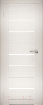 Дверь межкомнатная Юни Амати 01 90x200 (эшвайт/стекло белое)