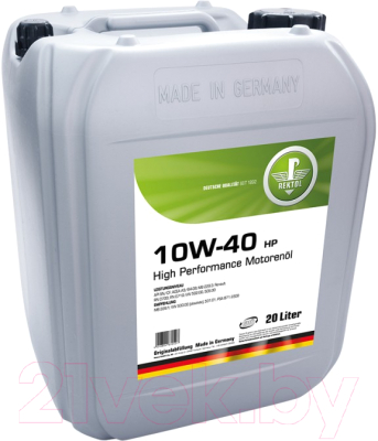 Моторное масло Rektol 10W40 HP / 133104120 (20л)