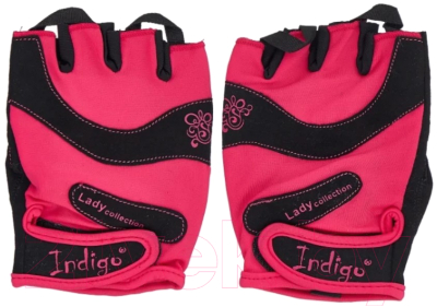 Перчатки для пауэрлифтинга Indigo SB-16-1729 (S, розовый/черный)