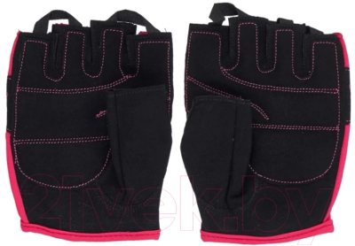 Перчатки для пауэрлифтинга Indigo SB-16-1729 (L, розовый/черный)